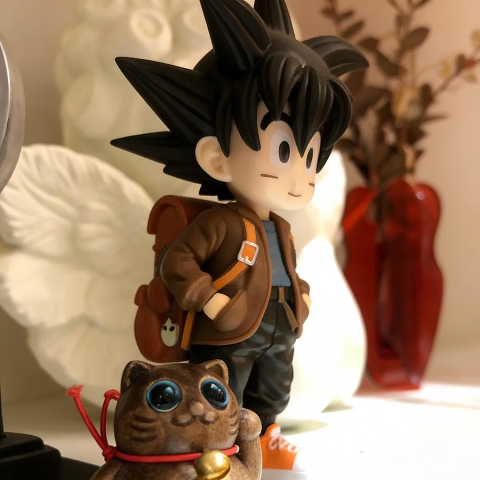 Dragon Ball Z Anime Figure Q Version Kid Goku Backpack Figure Son Goku PVC Collection Decoration Action Figurine Toys Xmas Gifts
