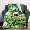Name Custom Morty Rick Print Flannel Blanket High Quality Warm Comfortable Cover for All Seasons Perfect for Gifts Home Decor