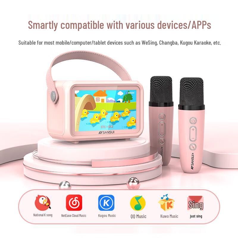 רמקול קריוקי KTV נייד מיני SANSUI D76 תקע סיני (מתאם כלול)