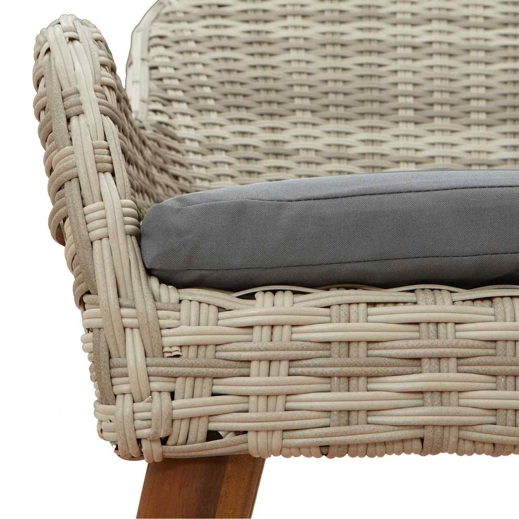 Garden Dining Set with Cushions 5 pcs Light Grey Poly Rattan