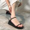 Fashion Women's Sandals Wedges Heel Roman Style Ladies Shoes Platform Black Casual Designer Sandal Comfort On Sale 2025 Trend Luxury Pvc