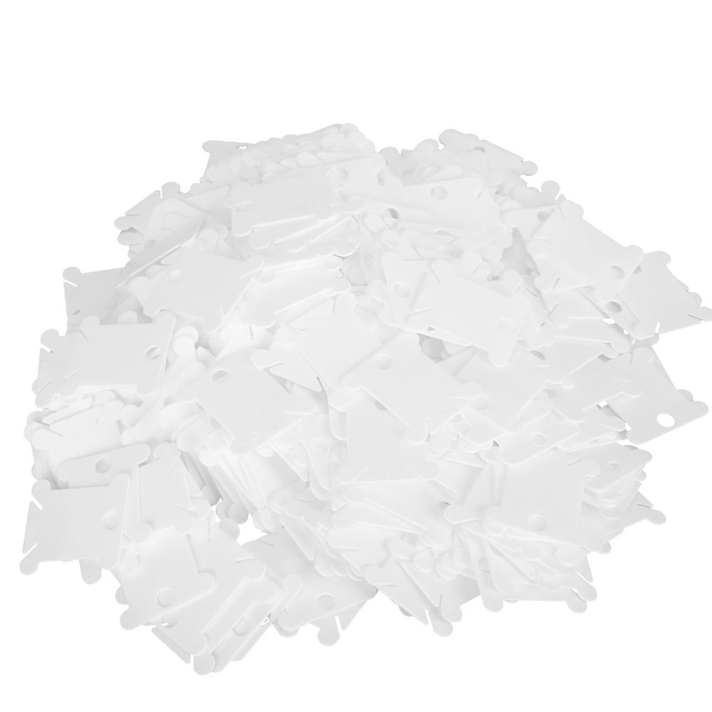 200pcs White Plastic Thread Winder Plate Bobbin Winder Embroidery Floss Bobbins Cross Stitch