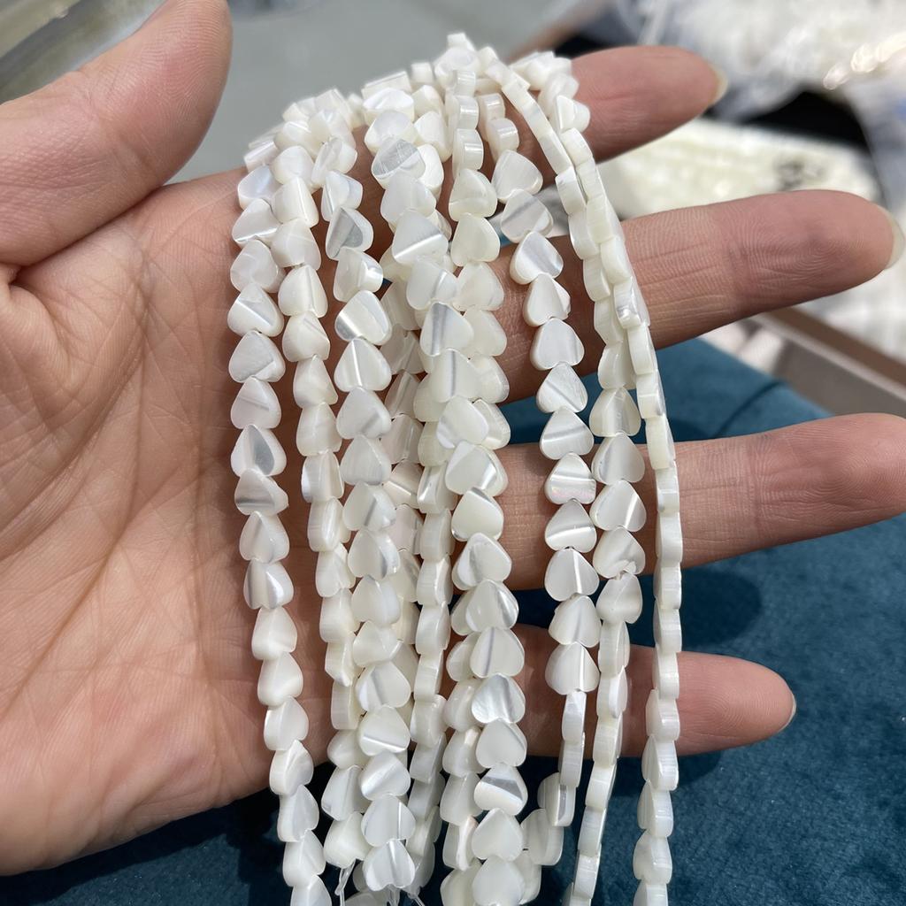Natural White Mother-of-Pearl Star Bead Strand, 18 Cm, 8x8 Mm Shell Beads for DIY Jewelry Making (Bracelets and Necklaces)