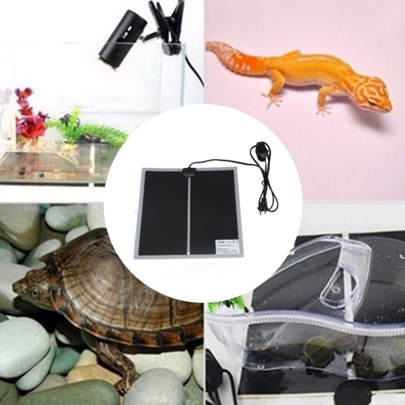 Reptile Terrarium Heat Pad Rapid Heating 110V To Waterproof Adjustable Temperature Reliable For Home Living Room Office