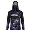 Mens UPF 50 Quick-Dry Fishing Hoodie With Face Cover Breathable Sun Protection Shirt Outdoor Angling Hiking Cycling
