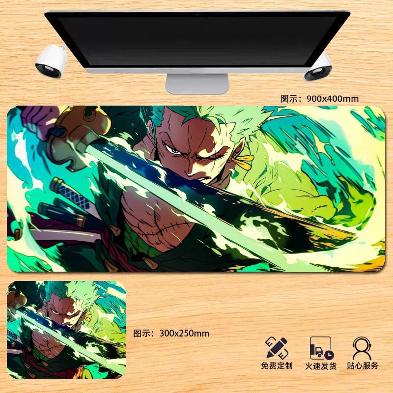 Japanese Anime ONE PIECE Leather Mouse Pad Oversized Boys Animation E-sports Game Keyboard Pad Monkey D. Luffy Computer Desk Pad Non-slip Mouse Pad