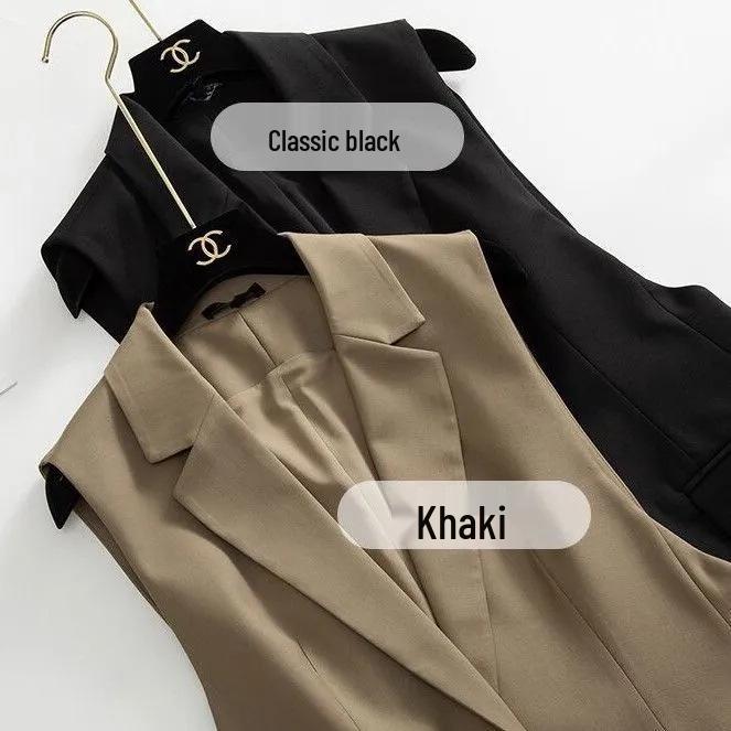 Gilet de costume minimaliste tendance de style coréen pour femmes - Vêtement d'extérieur haut de gamme, à la mode et polyvalent