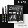 Gold and Silver Direct-Flow Acrylic Markers Art Highlighters DIY Black Card Journaling Pens Soft-Tip Painting Markers