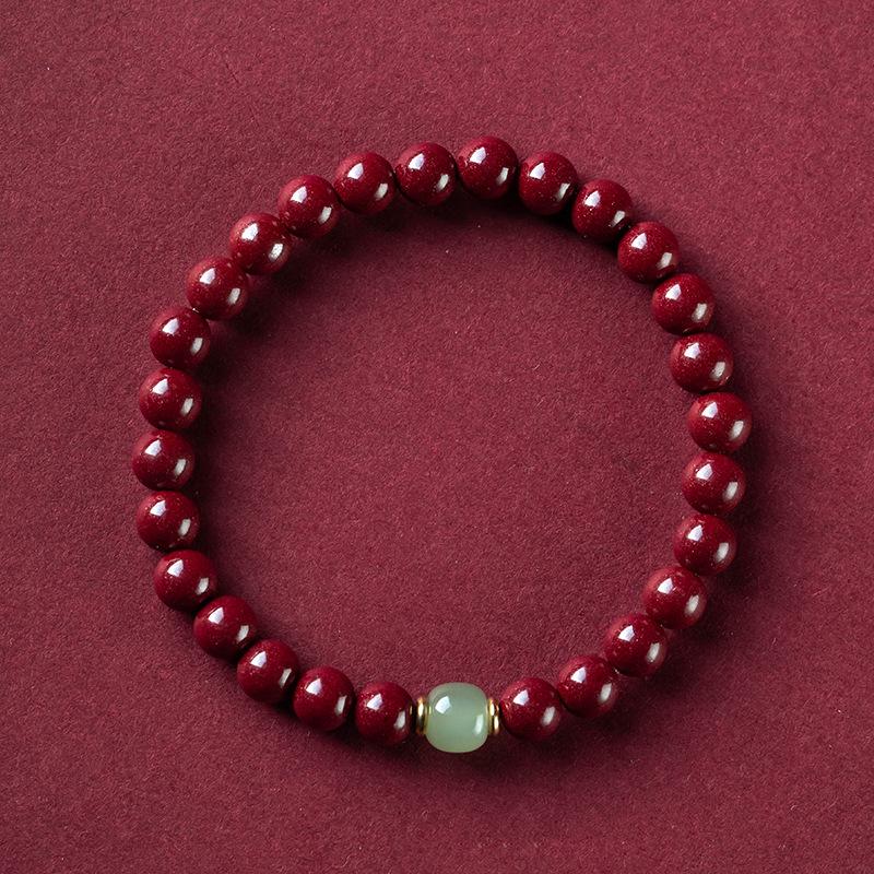 

Браслет из киновари в форме тыквы Жуи - Однорядный браслет из циши Фулу для мира для женщин, Год Бэнмин