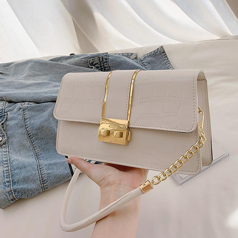 Trendy Street Style Small Square Handbag For Women Versatile And Elegant Fall Accessory In Black And Cream OffWhite