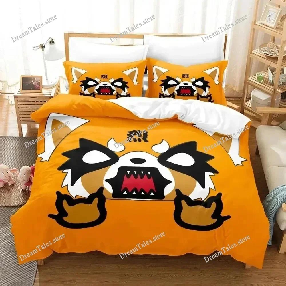 Home Textile Cartoons Aggretsukos Cover Duvet Cover Pillow Case Boy Girl Polyester Bedding Set King Queen Twin Size Luxury Gift