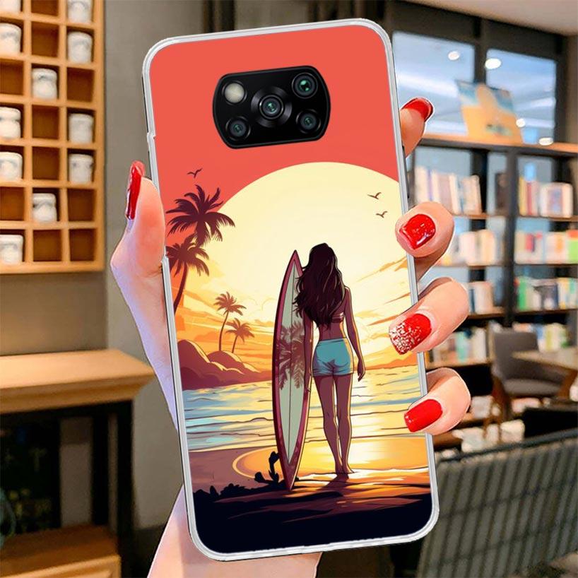 Surf Board Aesthetic Cover Phone Case For Xiaomi Poco F7 Ultra X7 X6 X5 Pro M7 Redmi 15C 15 13C 13 12C 12 10C 10 9A 9C 9T 9 Shel