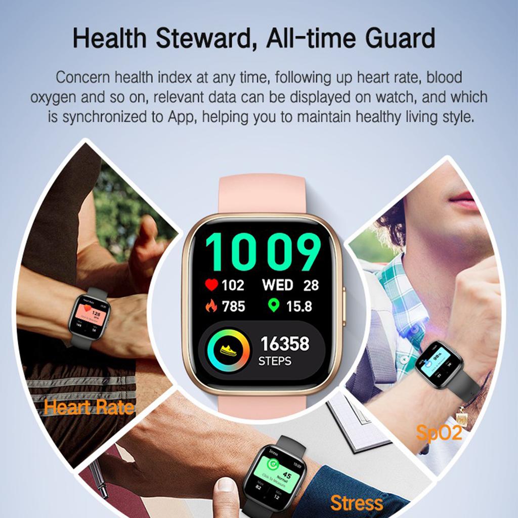 P114 1.85-inch Screen Bluetooth-compatible Call Smart Watch Heart Rate Health Monitoring Stylish Sports Watch