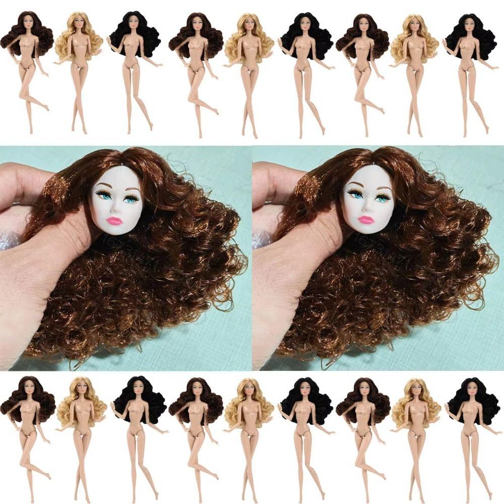 Centre-parted Curl 1/6 Doll Model Multi-skin Action Figure Body Supermodel Nude Doll Children Gift