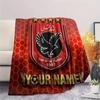 Custom Name Al Ahly SC Flannel Blanket, High quality Comfortable for All Seasons, Home Decor, Warmth and Comfort