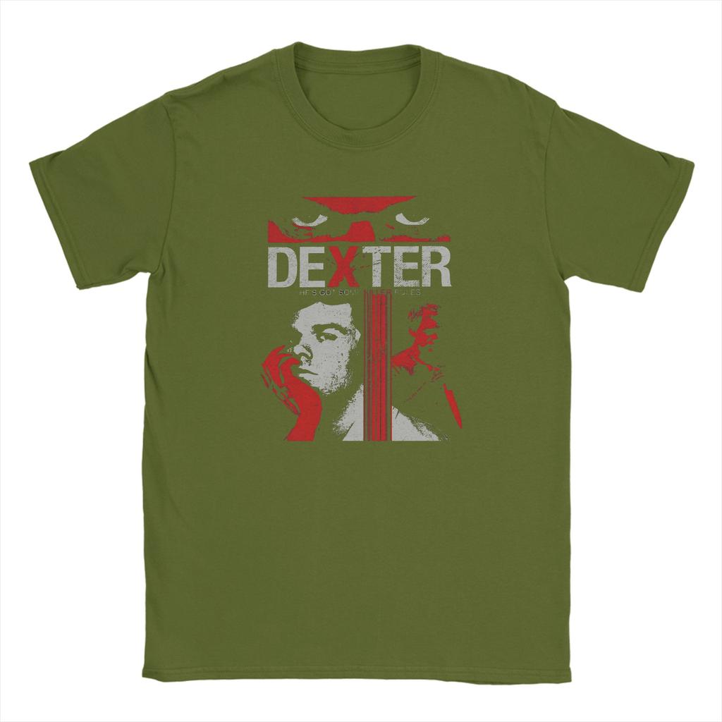 Novelty Dexter Morgan T-Shirts for Men Round Neck Pure Cotton T Shirts Short Sleeve Tee Shirt Printing Clothes