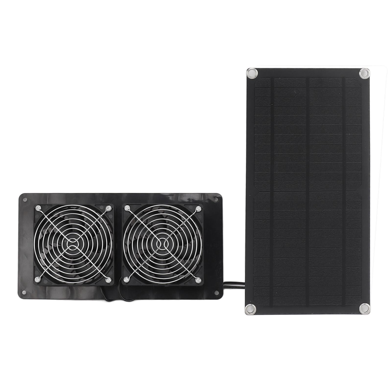 

Solar Powered Exhaust Fan Professional 10W High Efficiency Double Fans Solar Ventilation Fan for Greenhouse Shed Barn