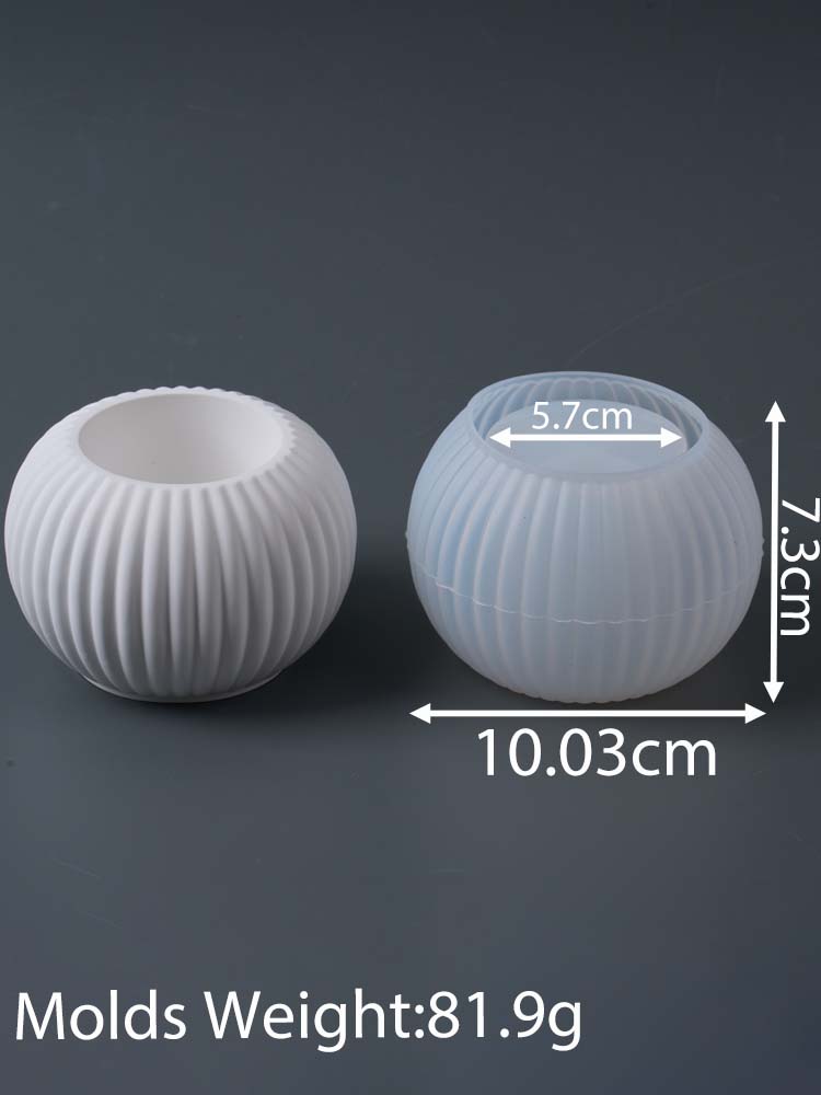 

Кругла смугаста чашка для свічки Силіконова форма DIY Домашній настільний декор Виготовлення підсвічників Вироби Гіпс Смола Ваза Коробка для зберігання Форми для глини