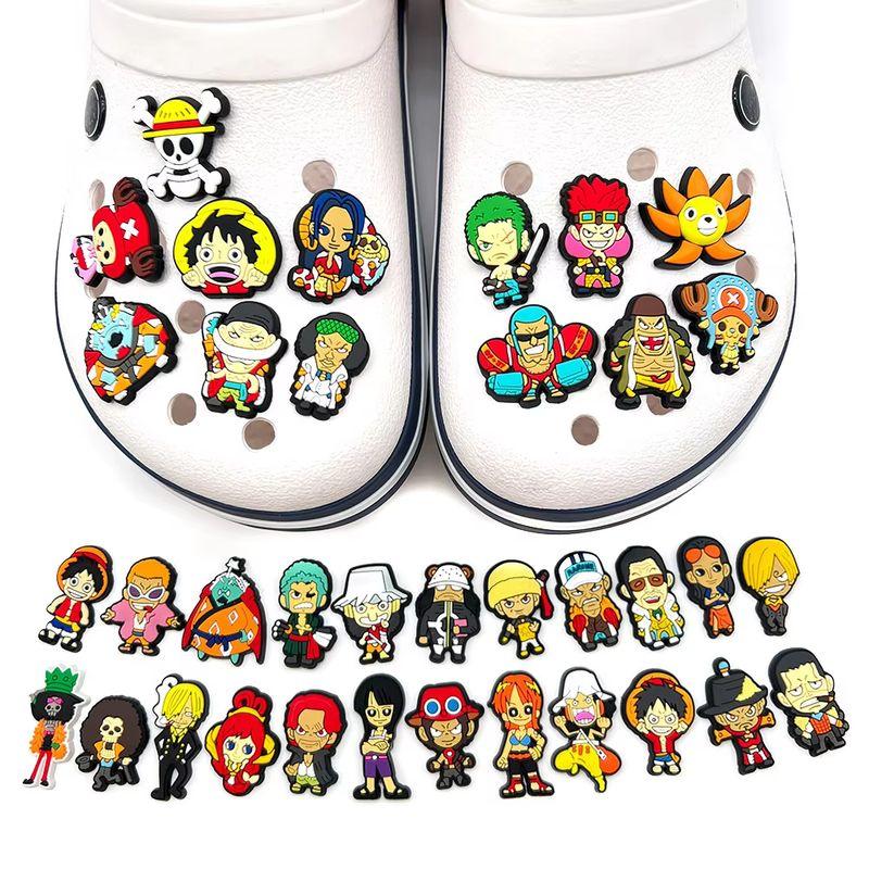 12/24/36Pcs Set One Piece Series Luffy Zoro Sanji Figures Cute Cartoon Hole Shoes Buckles Japanese Anime Diy Accessories Gifts
