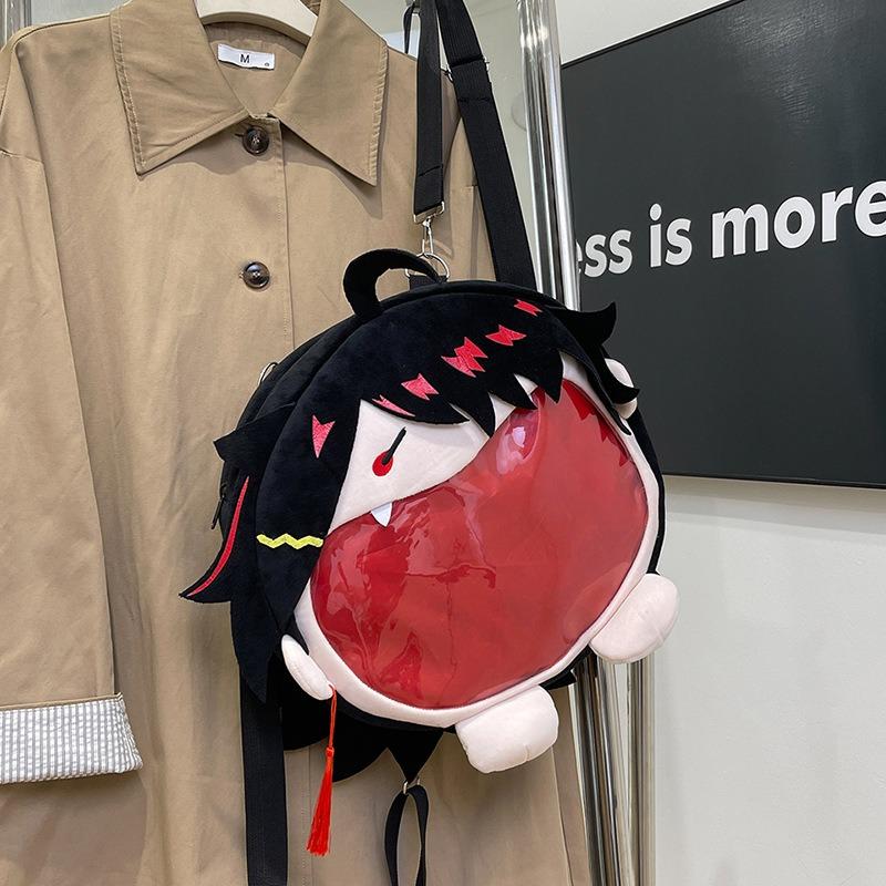 New super happy big two-dimensional girl funny visual backpack Hatsune future messenger bag