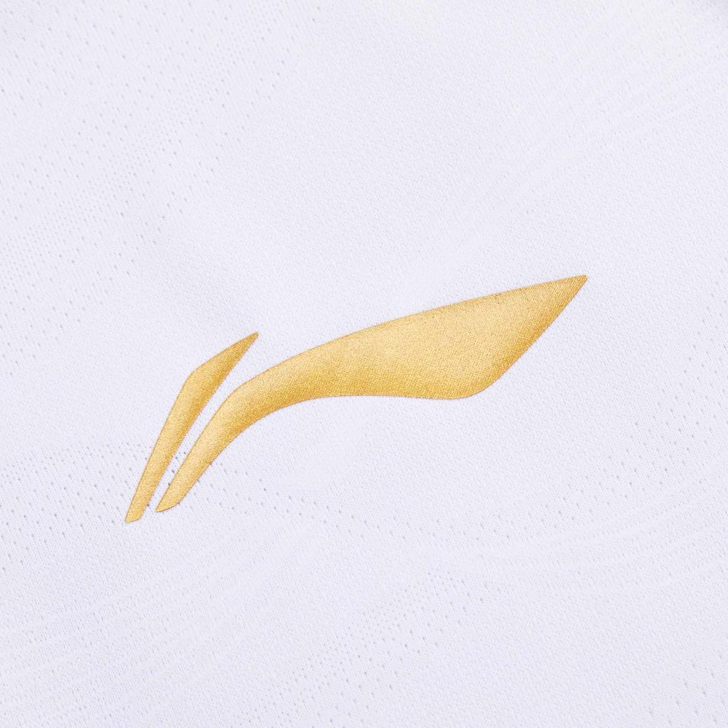 Li Ning Badminton Series Sportovní Ležérní Jednoduché Tričko s Krátkým Rukávem na Badminton Unisex Topy Standardní-Bílá AAYV165-2