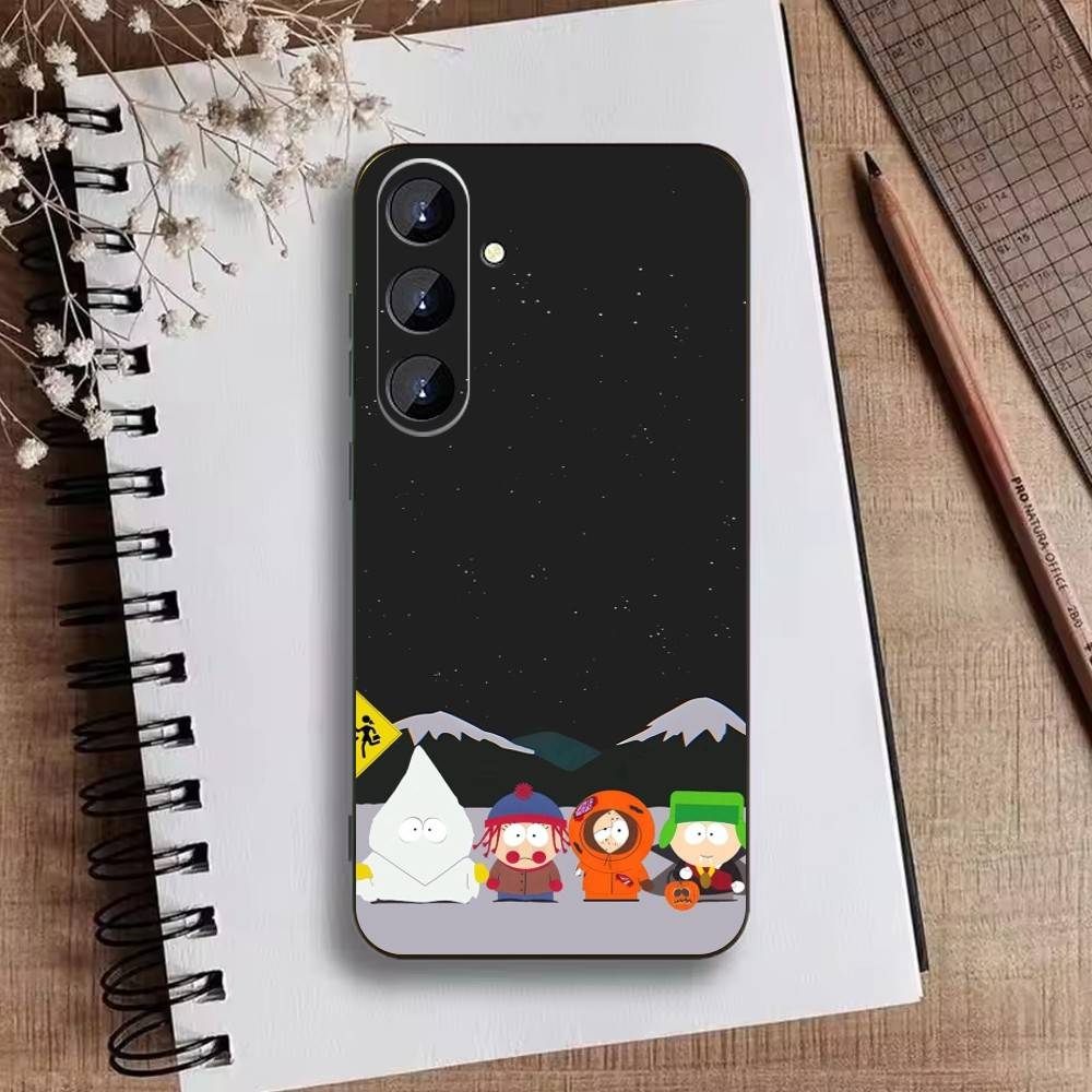 S-South P-Park Cartoon Phone Case For Samsung Galaxy A73,A21s,A22,A31,A52,A53,A71,A41Soft Black Shell