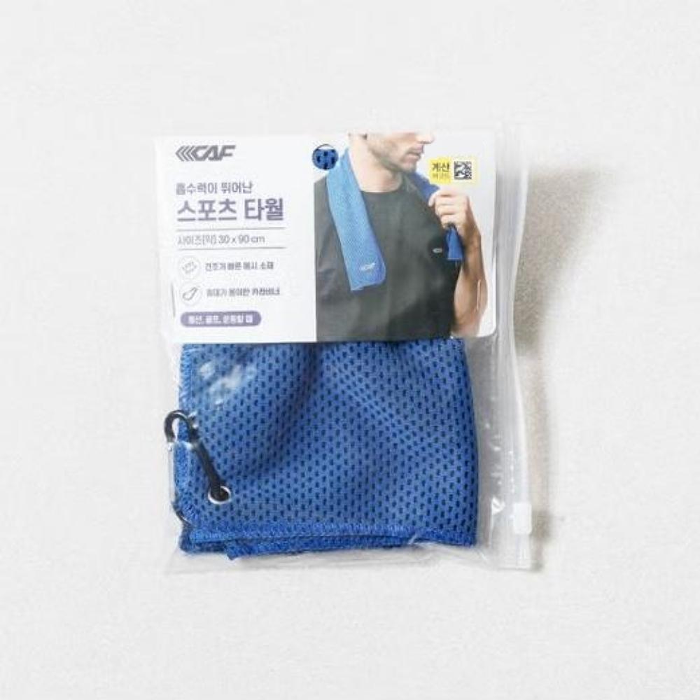 Das CAF Sporthandtuch Blau / Grau (30 x 90 cm)