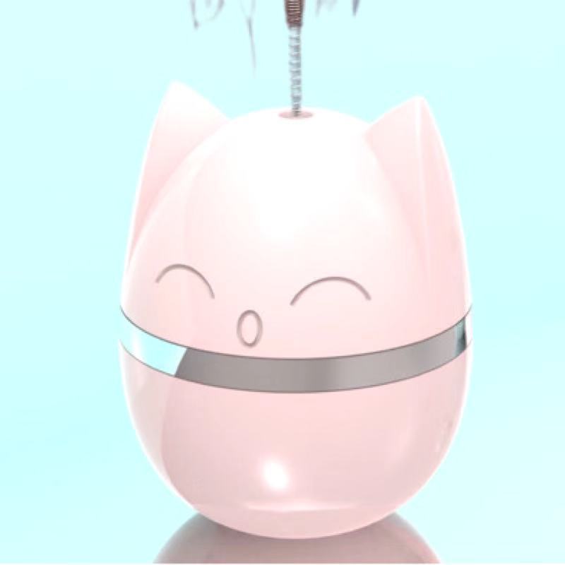 

Cat Head Tumbler Toy Feathers Tease Cat Toys Interactive Cat Toys with Bells, Real Feathers, Pet Products, Cat Accessories розовый