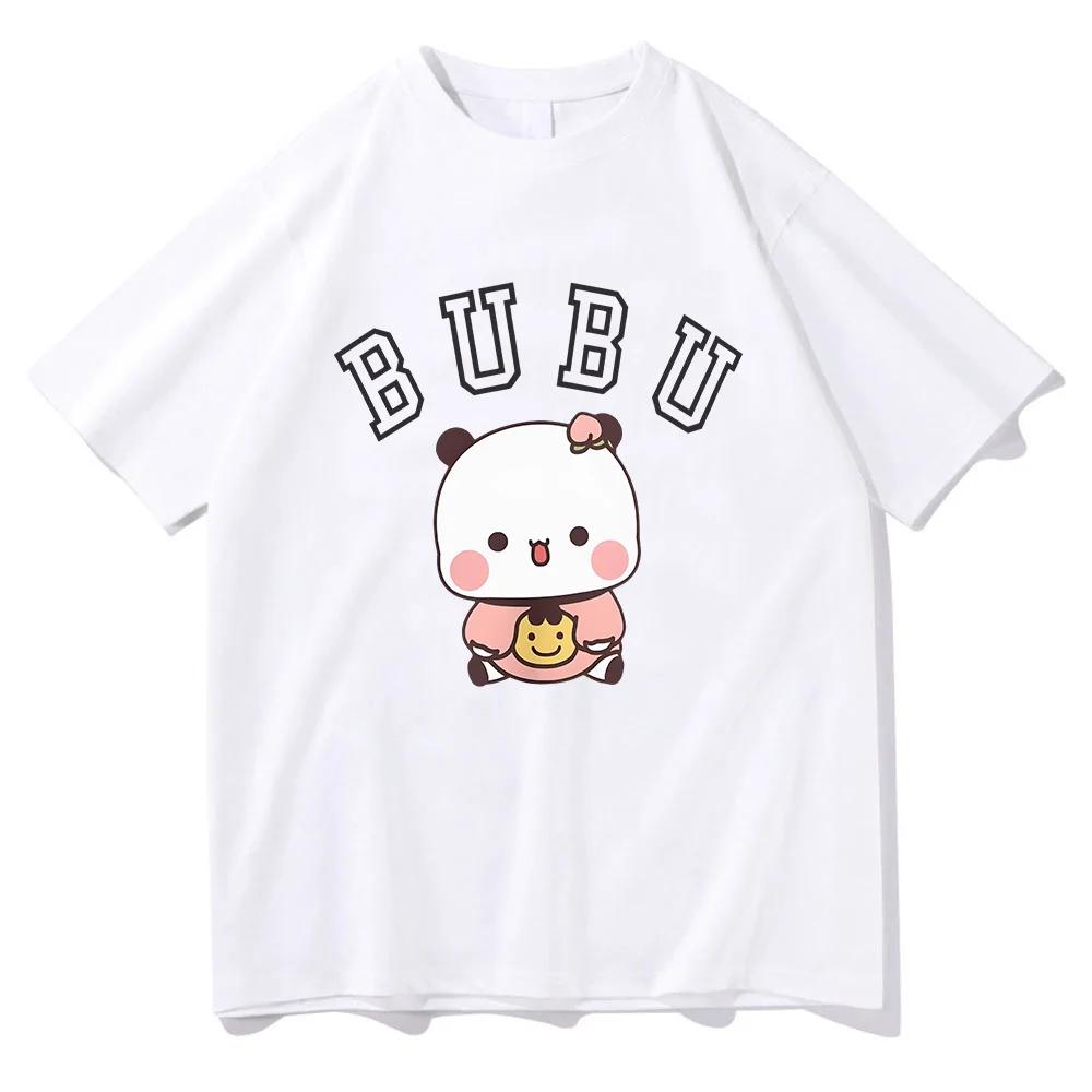 Kawaii Bubu Dudu Panda Bear T-shirts Short Sleeve Summer Women Tee-shirt Cartoon Graphic Printing Tshirts Casual Girls Tees