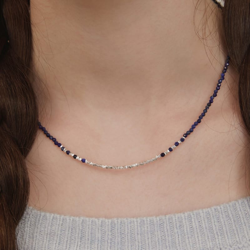 

TATIANA (925 Silver) Navy Dazzle Bead Necklace NZ2439 NAVY