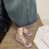 Fairy Riveted Ballet Shoes Girl 2025 Spring and Summer New Bow Evening Wind Flat-bottomed Pink Doudou Shoes
