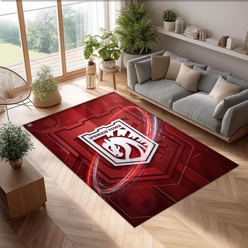 Tappeto in Velluto di Cristallo con Stampa Calcio Ipswich Town, Tappeto da Pavimento Interno Comodo Assorbente d'Acqua Antiscivolo