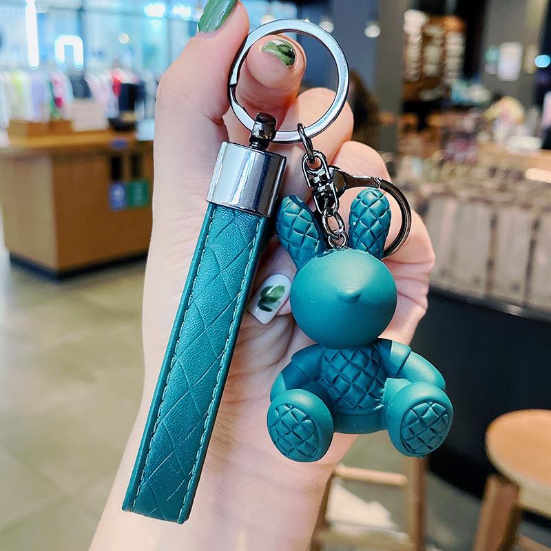 Adorable Resin Bunny Keychain Cute Sitting Rabbit Bag And Car Charm Gift