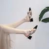 Fashion Slides Outside Shoes for Women Black Woman Slippers Pointed Toe Job Mules with Bow Heeled Sandals New Style Wholesale Trend B I