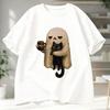 Ghost Cat Funny Aesthetic Graphic Women Tee Crewneck Short Sleeve Funny Halloween Design Summer Vintage Fashion Women Casual Tee