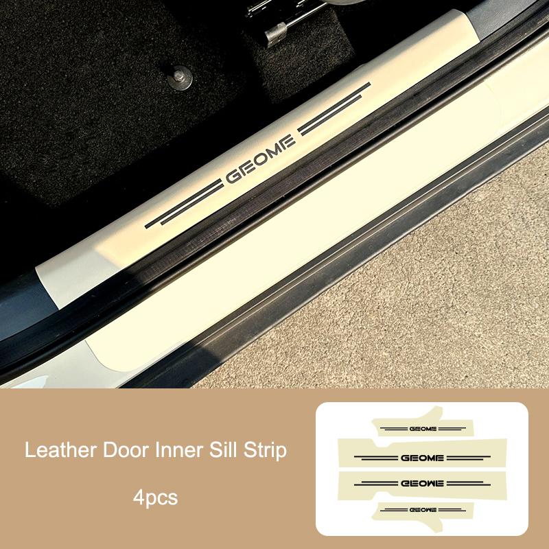 For Geely EX2 Xingyuan eMAS 5 2026 Car Door Sill Strip Leather Door Threshold Anti Scratch Protector Pedal Guard Sticker