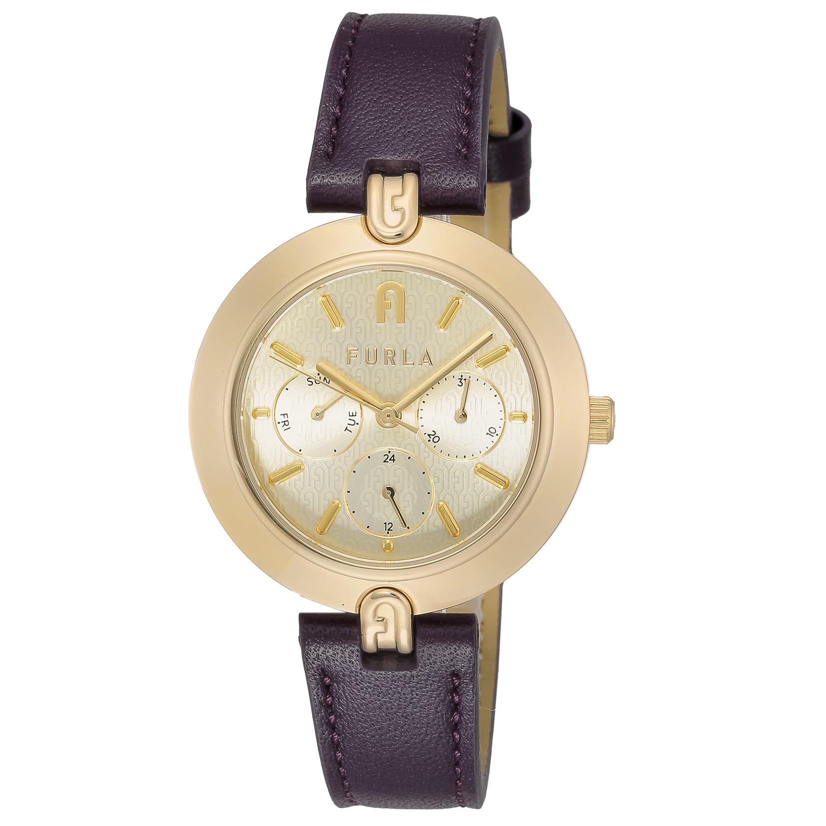 

Часы FURLA LOGOLINKS MULTIFUNCTION с золотым циферблатом из нержавеющей стали, кварцевые часы, ювелирные изделия, аксессуар WW00030009L2, коричневые [Furla] 35,5 мм, женские [Товар]