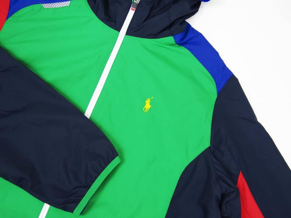 POLO RALPH LAUREN Big Pony Print Paneled Windbreaker Size Multicolor Men's Jacket, Small, 0101952, [Used]