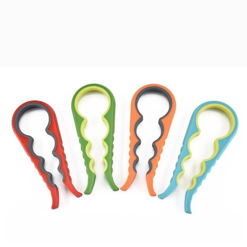 

4 в 1 Открывалка для крышек и банок Удобные открывалки для завинчивающихся крышек Экономящая усилия открывалка для бутылок Нескользящий ключ для захвата крышки бутылки Кухонные принадлежности зелёный