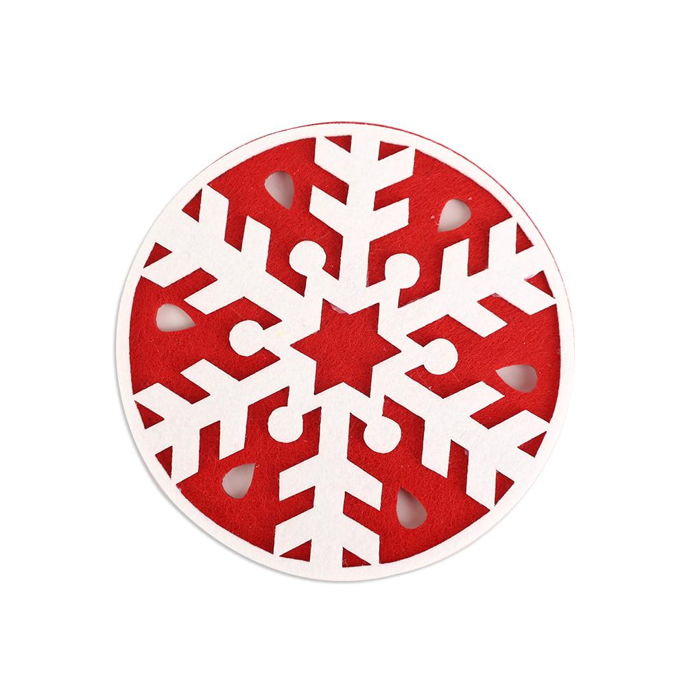 4 Stück isolierte, saugfähige Filzuntersetzer mit Weihnachtsmuster