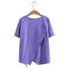 2021 Plus Size Summer Short Sleeve Women's Drawstring Irregular T-shirt, Slimming Design for 200 Jin 464