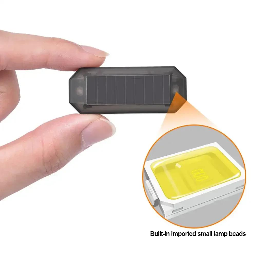 Mini LED Solar Power Bil Varningsljus Natt Säkerhet Simulerat larm Trådlös Stöldskyddslampa Strobe Dummy Larmlampa