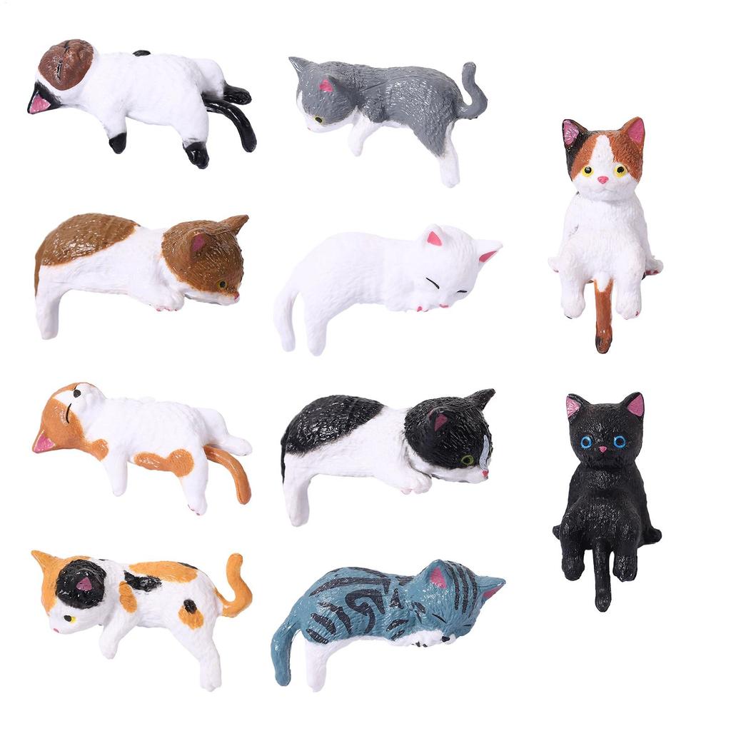 Cat Figure 5Pcs Mini Cute Cat Ornaments Kitten Figurines for Gift Home Decor Car Interior Desktop Model Garden Accessories
