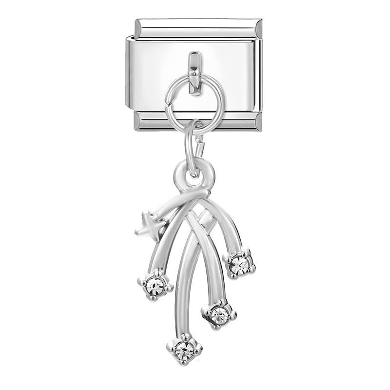 Fashion Heart Lips Bow Knot Feet Fishbone Pendant Italian Charm Link Fit 9mm Stainless Steel Bracelet DIY Making Men Women Gifts