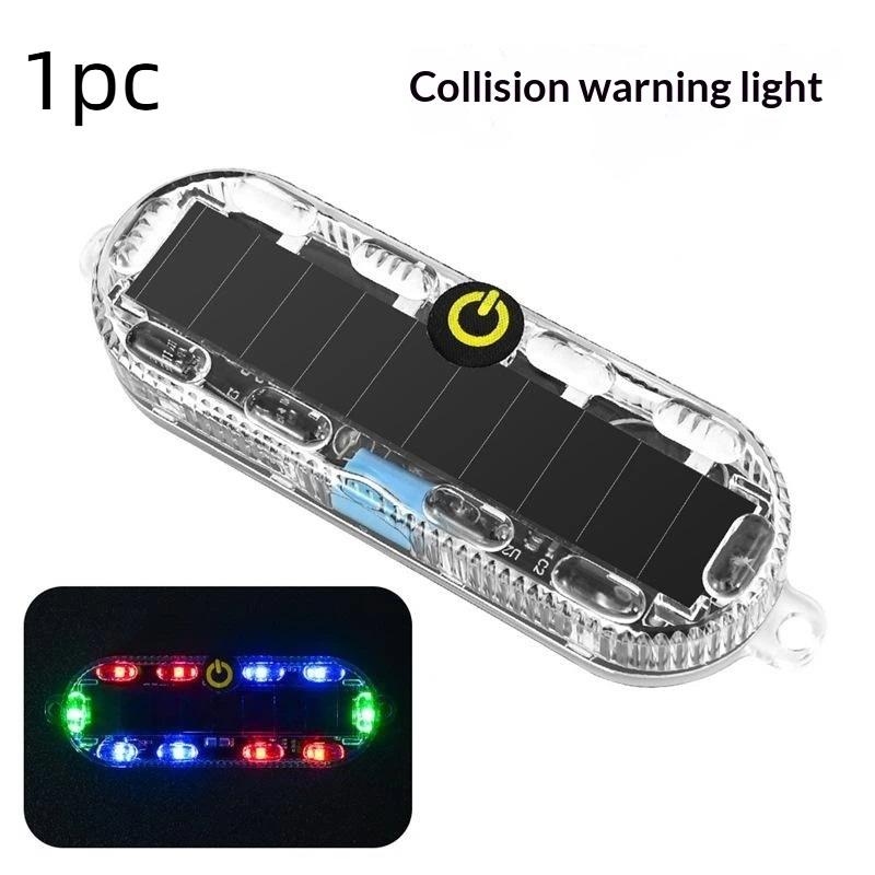 Solar Flashing Warning Light Adjustable Brightness LED Auto Parking Lamp Anti-collision for Car Night Use