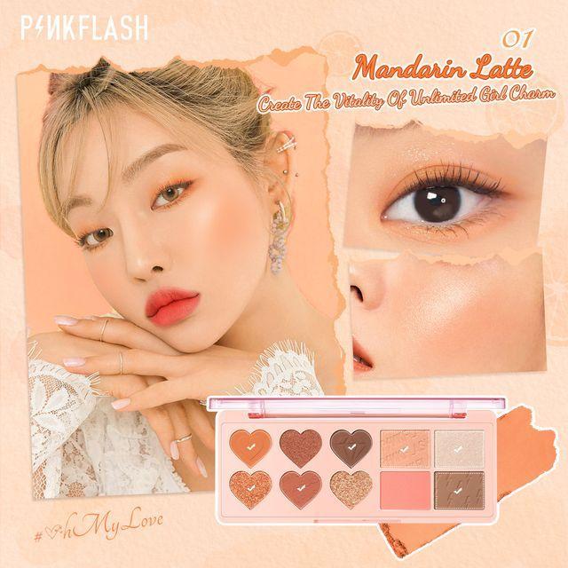 PINKFLASH - HOT Highlighter Blusher Multi Palette - Mandarin Latte #1 Mandarin Latte