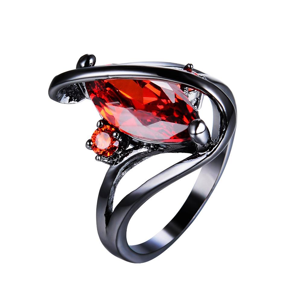 

Black Gold S-shaped Zircon High-end Diamond-encrusted Ring for Men, Simple European and American Style Ring No. 5 красный