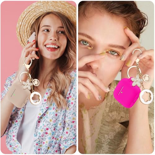 AirPods 4 Silicone Case Protective Silicone Cover with Keychain Wireless Charging Feature for Women and Gift Seekers