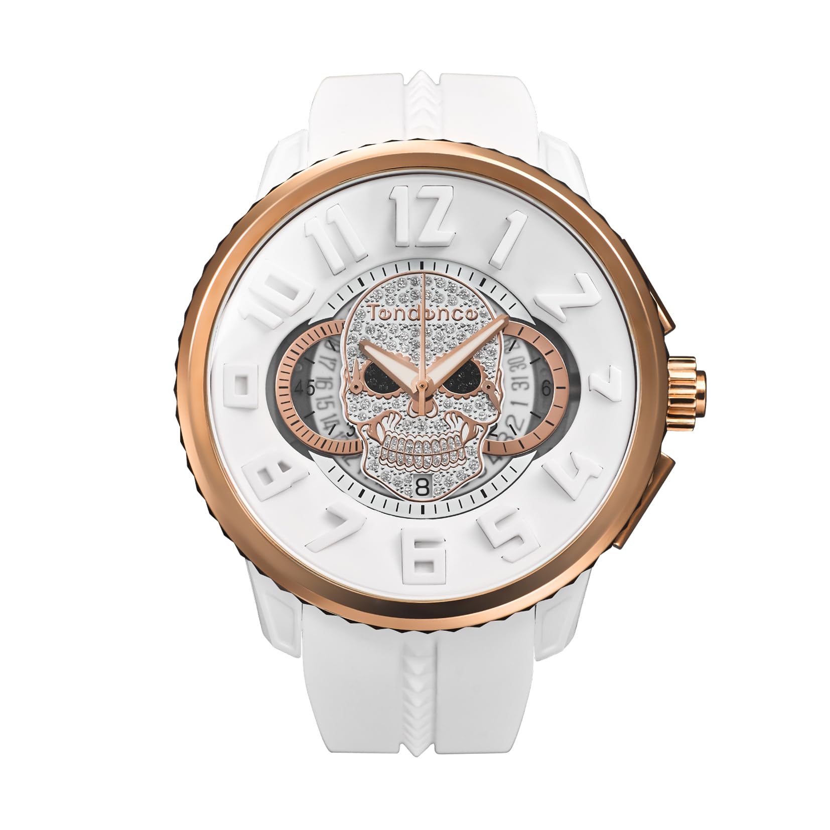 

Tendence GULLIVER SKULL White Dial Stainless Steel Quartz 50MM Clock Watch Brand TY046029 [Tendence] Men s