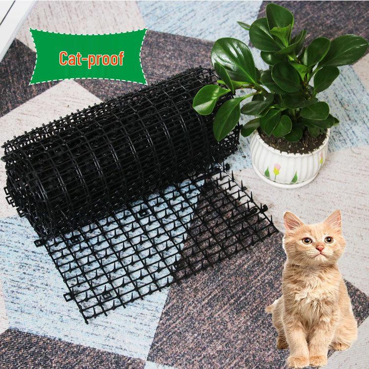 Outdoor Anti-Cat Net with Spikes - Floral Design Balcony Roof Plastic Barrier